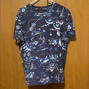 Polo Ralph Lauren Blue Tropical Graphic Tee